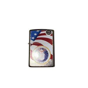 Zippo U.S. Air Force Windproof Lighter, American Flag Design, Chrome Silver, Off